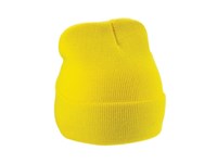 Warme gebreide muts met omslag , topper