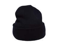 Warme gebreide muts met omslag , topper