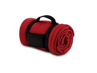 Comfortabele fleece 150 x 120 cm, met handvat waar logo wordt op bedrukt